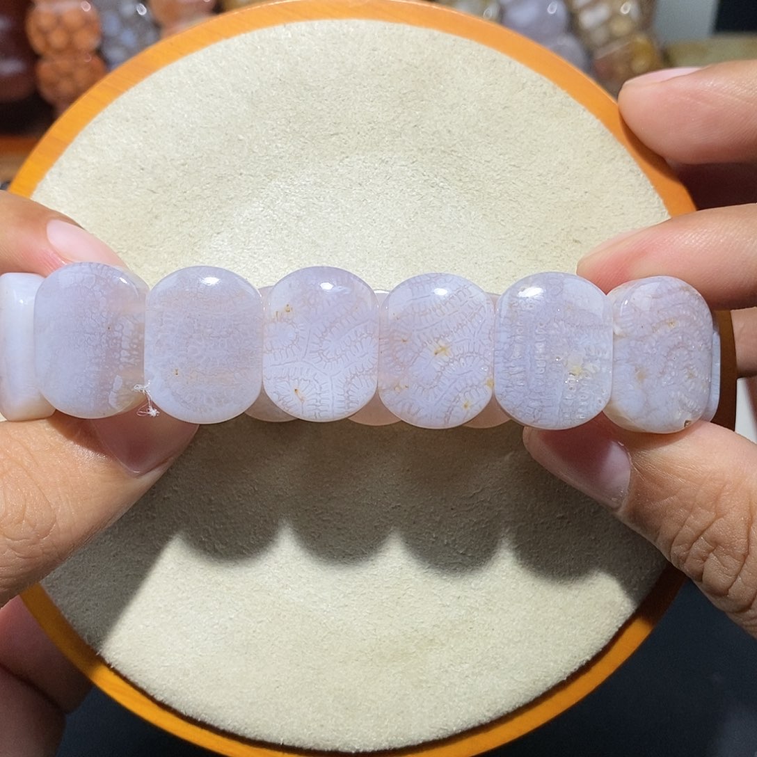 硅化珊瑚（珊瑚玉）手串未镶嵌稀有紫冰8