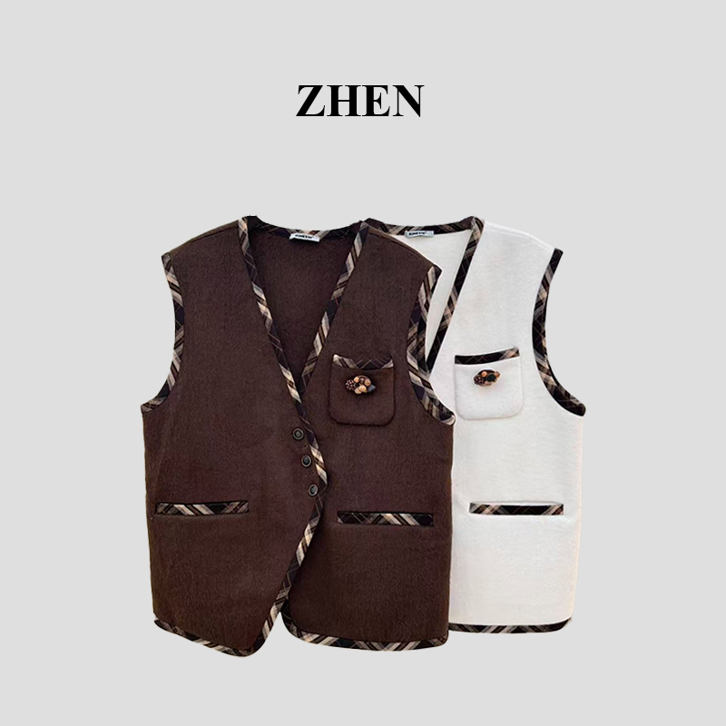 【ZHEN】25K01624 2025新款秋冬外套职场风小众设计师款马甲