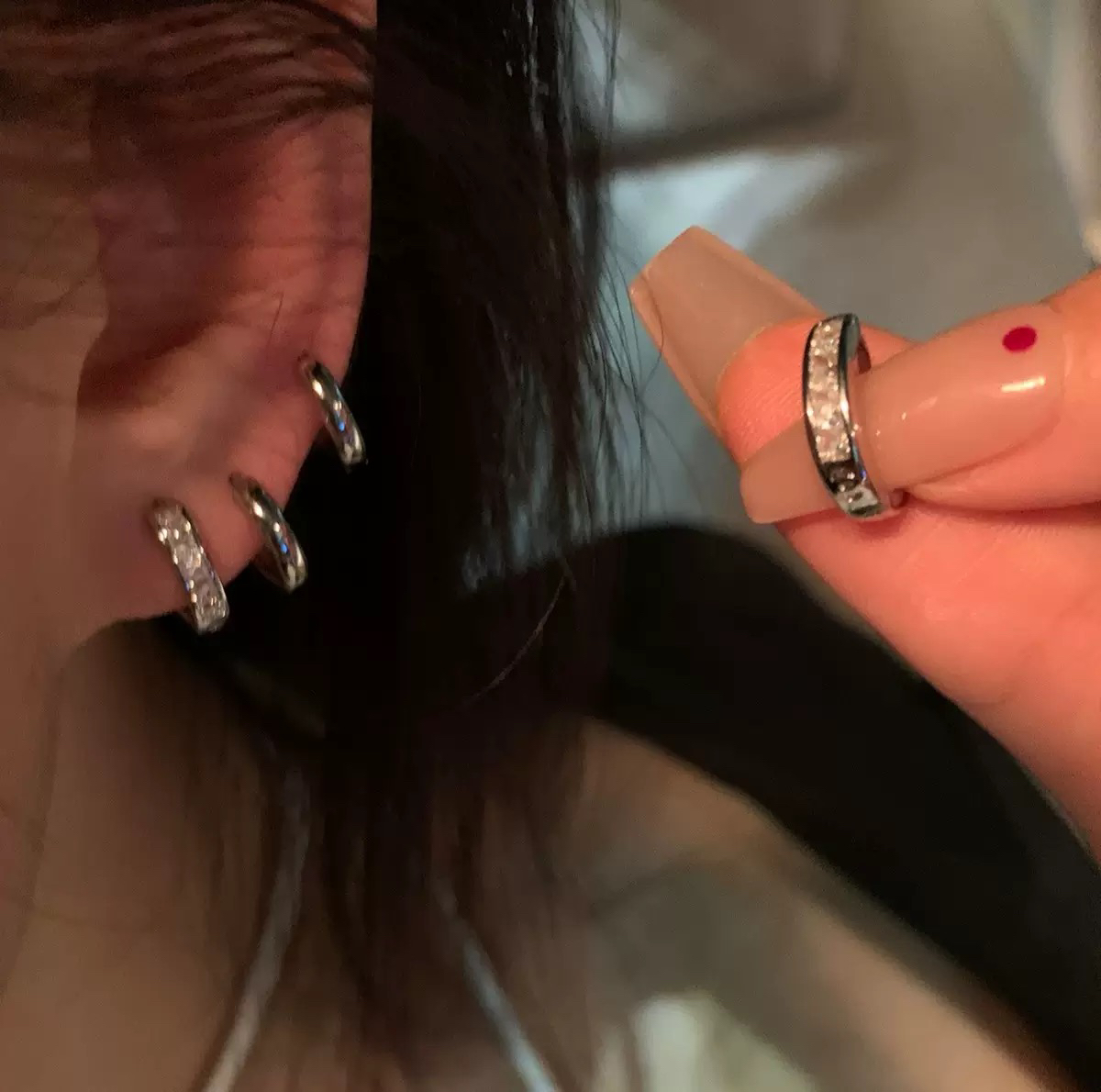 合金合成锆石耳饰 4件套 ！睡觉不用摘百搭耳环耳饰女高级感耳针女