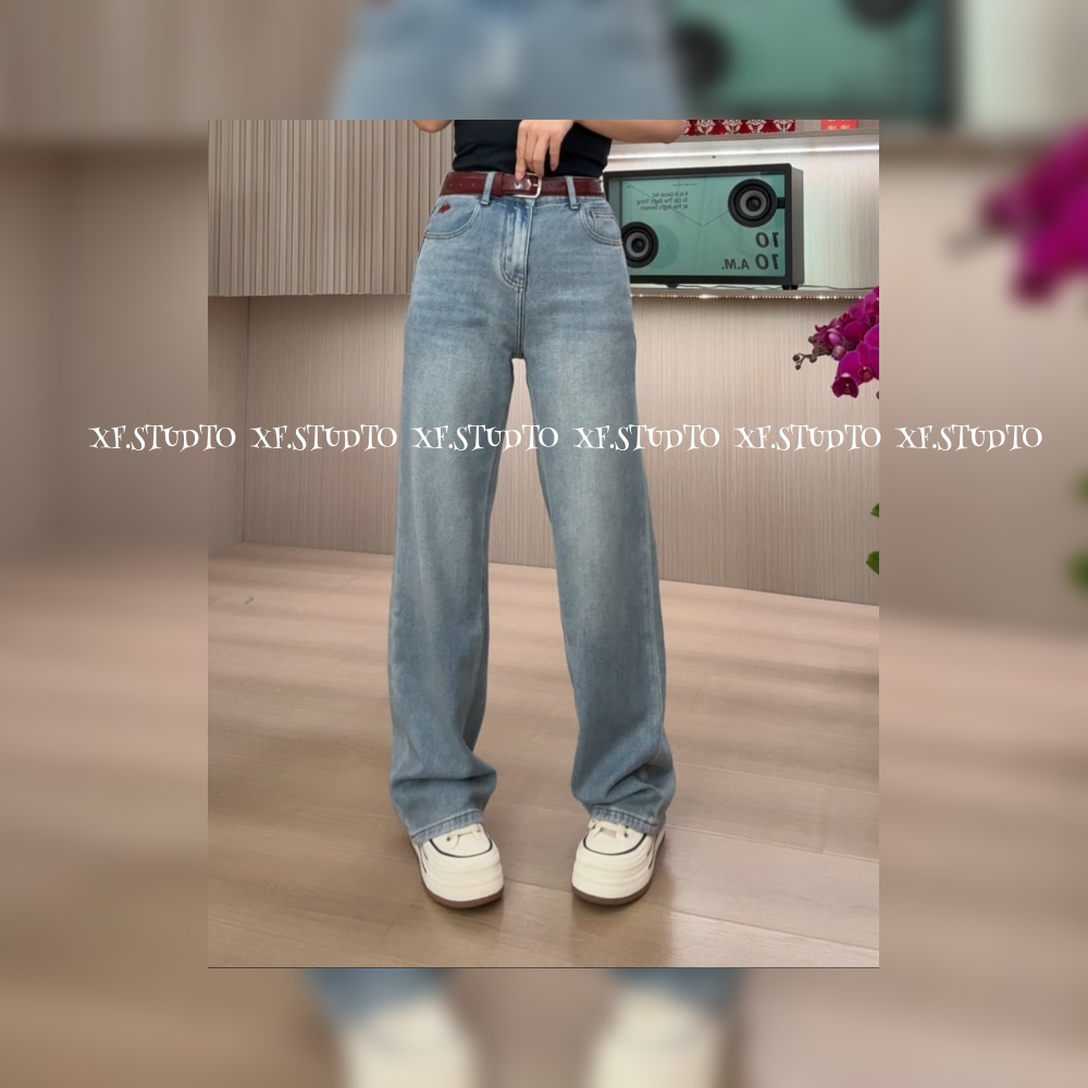 【XF】春季减龄百搭刺绣牛仔裤