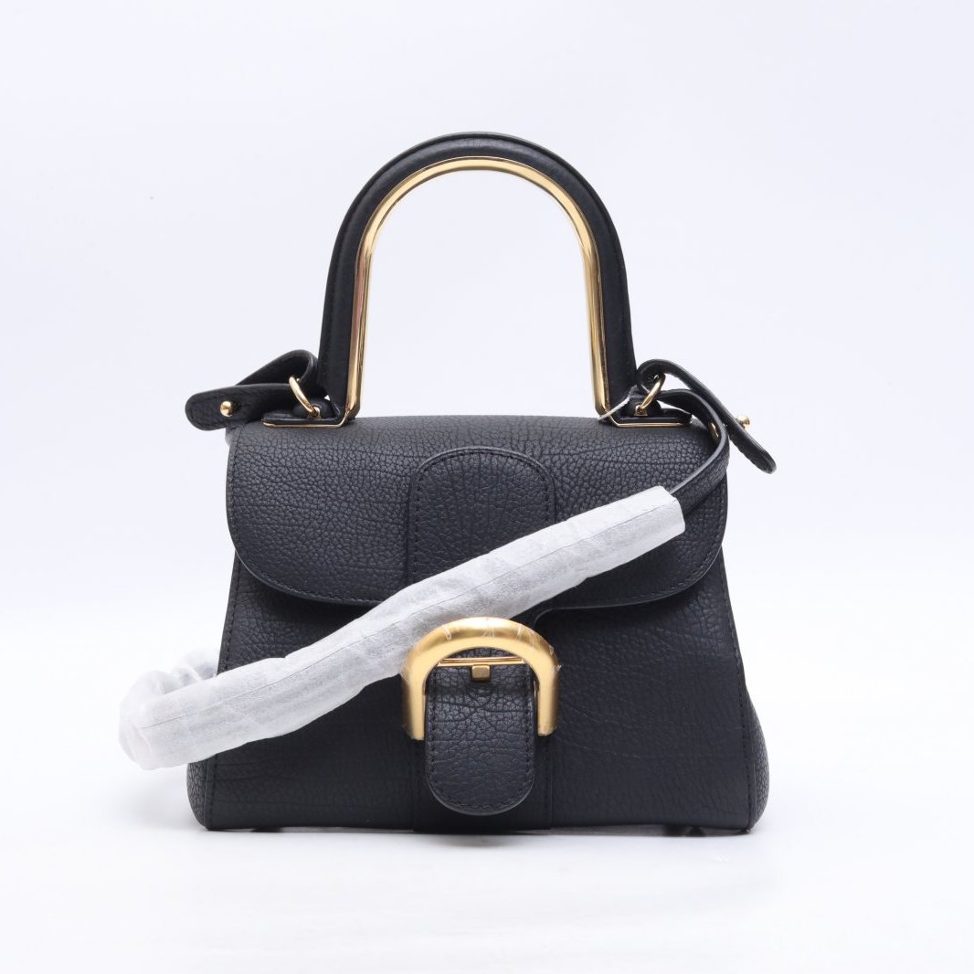 99新 Delvaux/德尔沃 -100活动攀攀Brillant Mini 20 黑色皮革C包