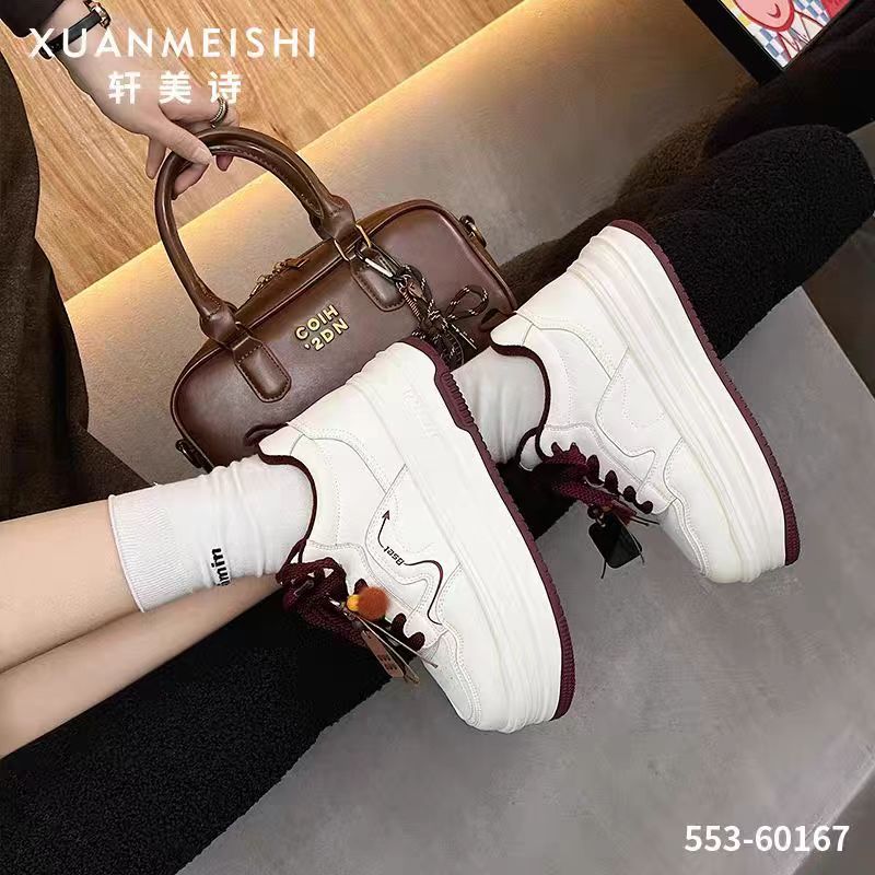 60167轩美诗2025韩版冬季深口保暖时尚休闲鞋小众厚底加绒板鞋