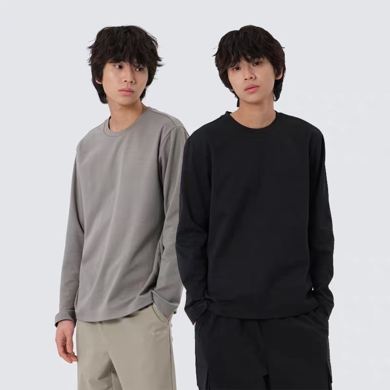 D1秋款尾货樱花国户外休闲打底外穿针织纯棉透气吸汗体桖男女同款