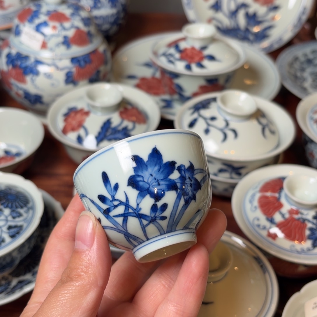 玉兰青花柴窑单杯