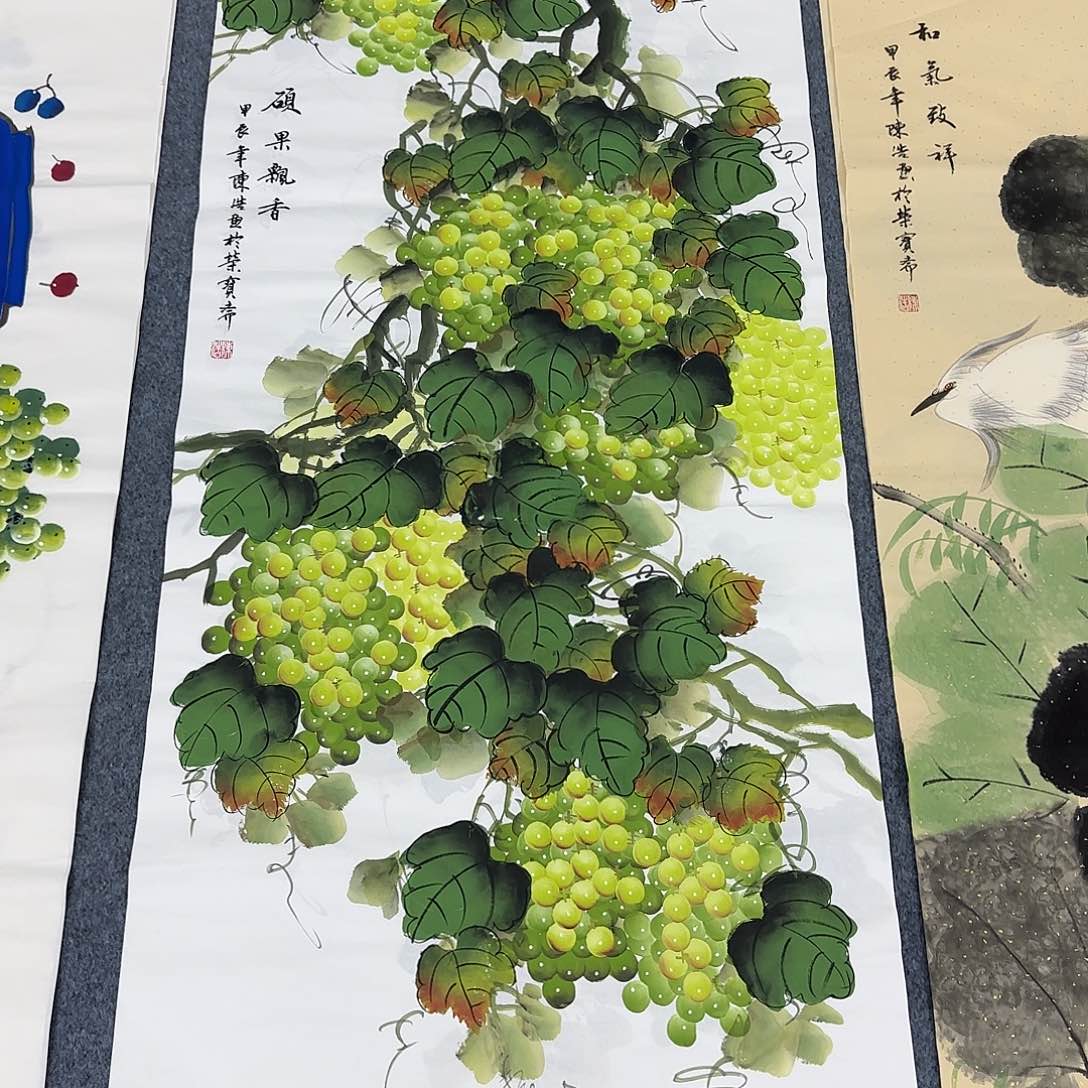 国画尺寸70X138手绘作品