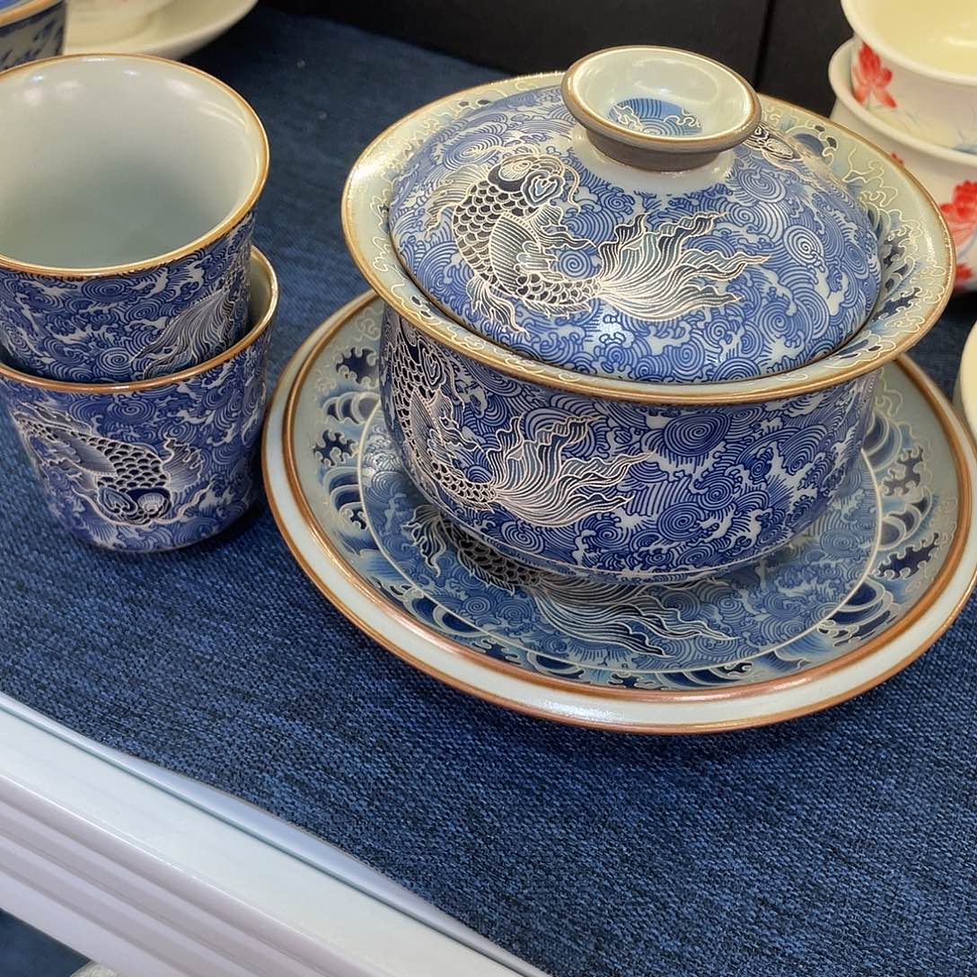 陶景德陶瓷盖碗茶具