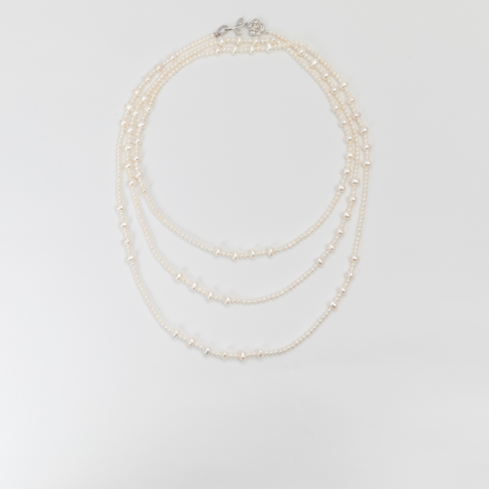 「安娜」法式轻奢无核多层淡水珍珠项链超长毛衣链