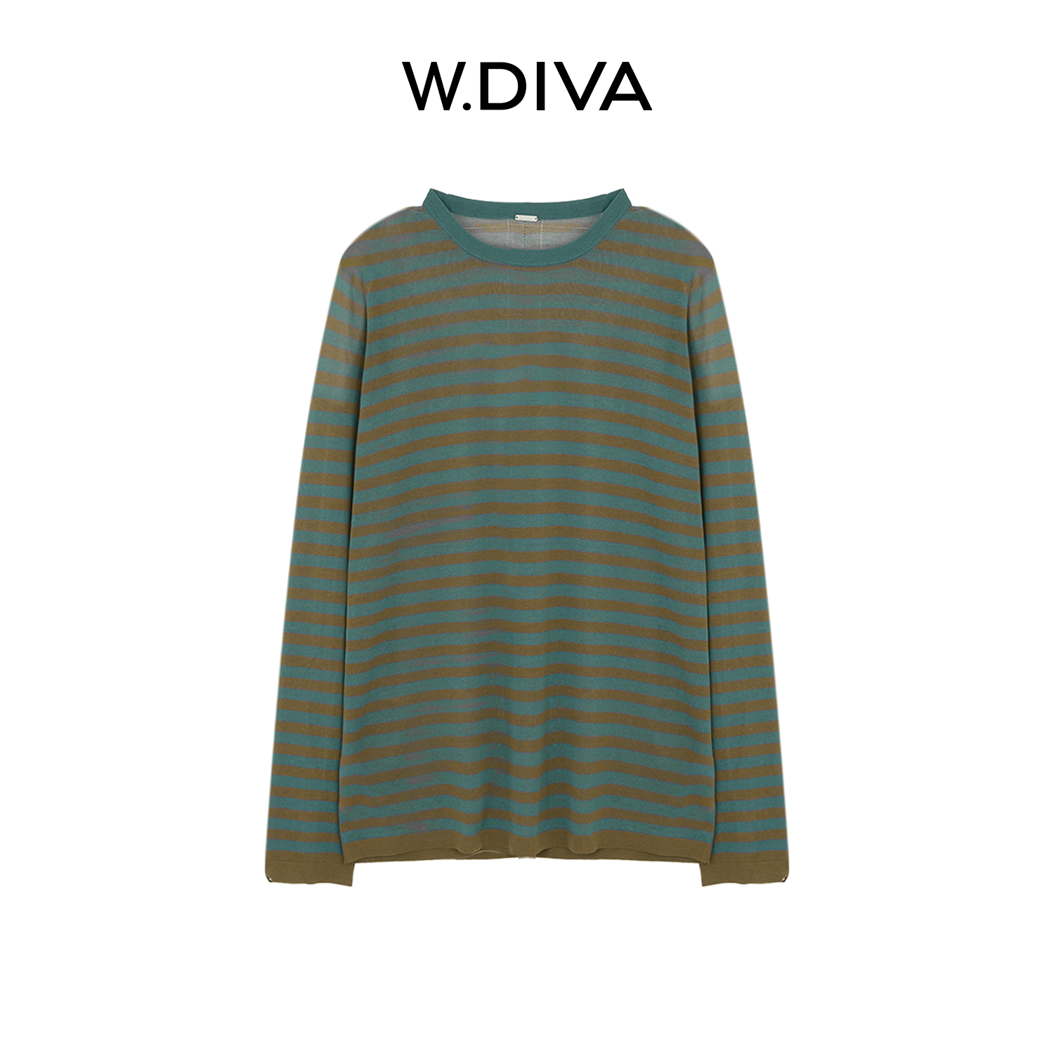 W.Diva【旧日条纹】进口醋酸横条针织衫松弛感慵懒风女装53Z152949
