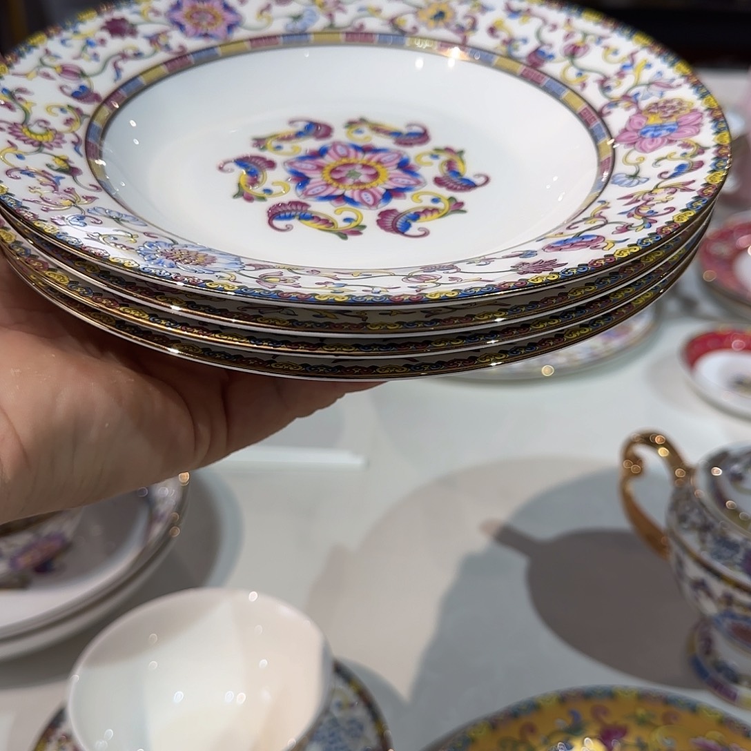 心***成骨瓷骨瓷珐琅彩工艺4个