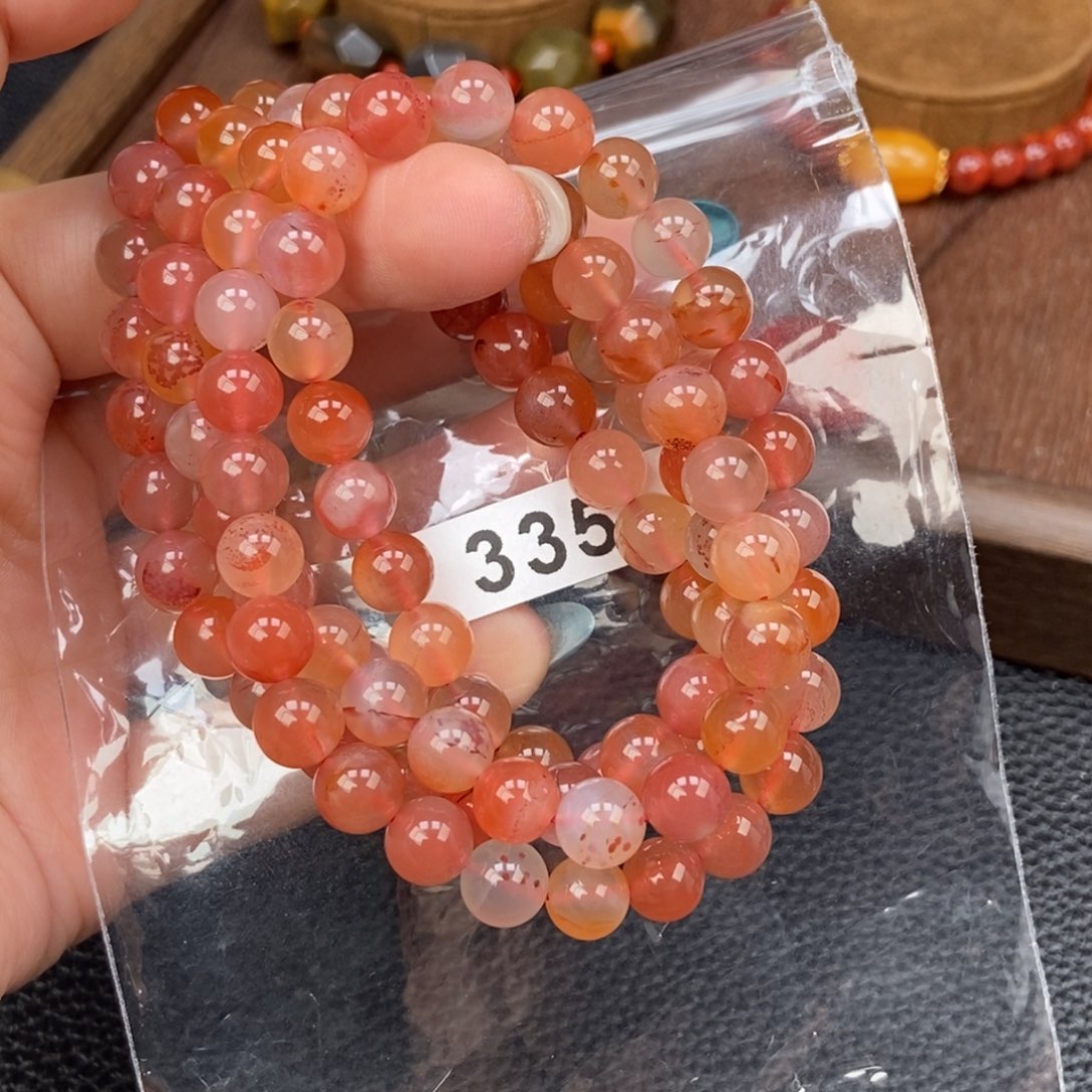 南红玛瑙未镶嵌手链卡7.7