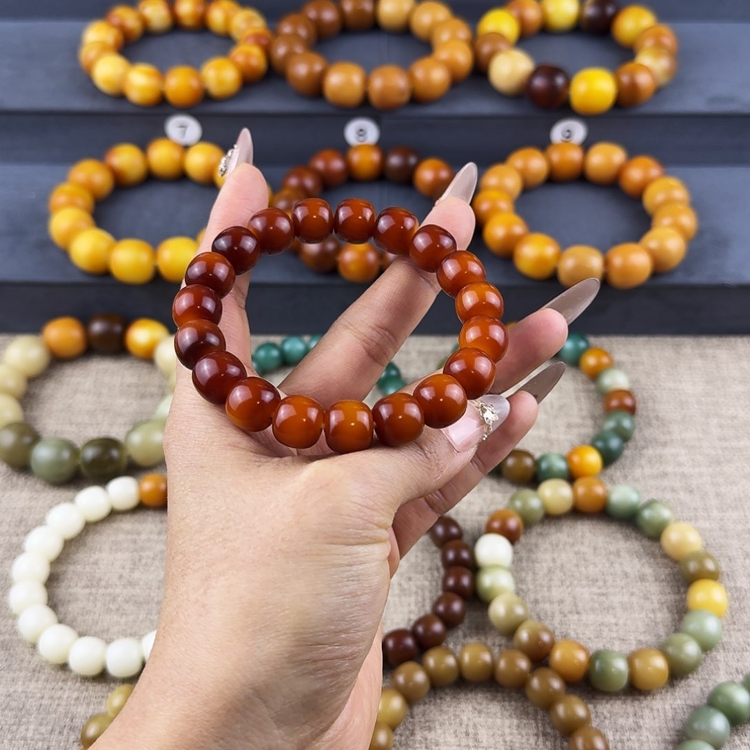 菩提根/象牙果吊坠繁**锦樱桃红卡12单圈