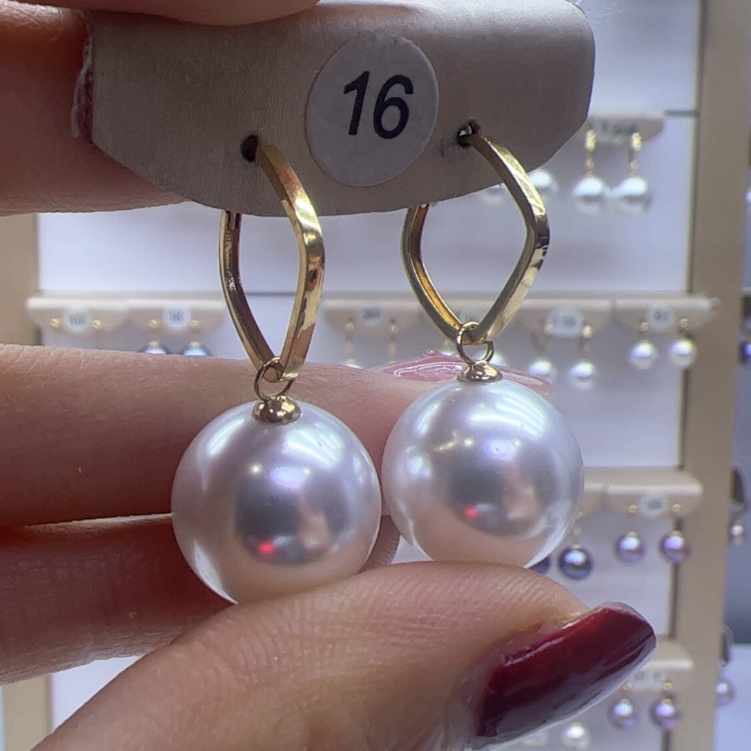 淡水珍珠耳饰18K金镶嵌