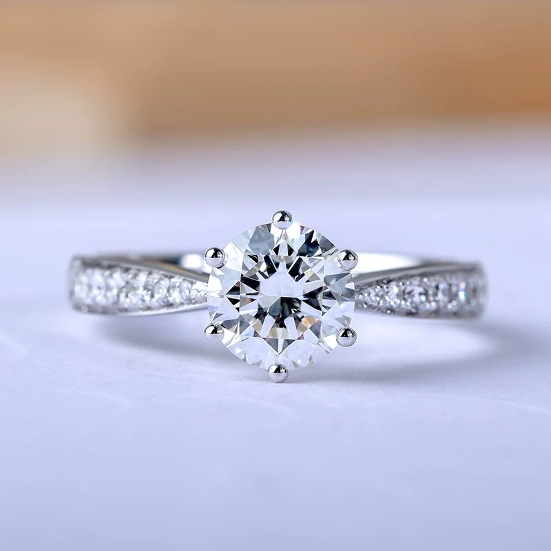 1.5克拉铂金星光6爪钻戒+八心八箭全亮+上海IGI&结婚订婚礼物