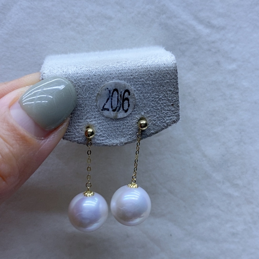 淡水珍珠耳饰18K金镶嵌206