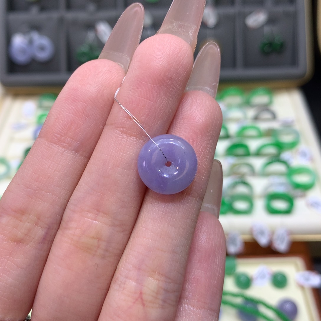 翡翠戒指未镶嵌平安扣