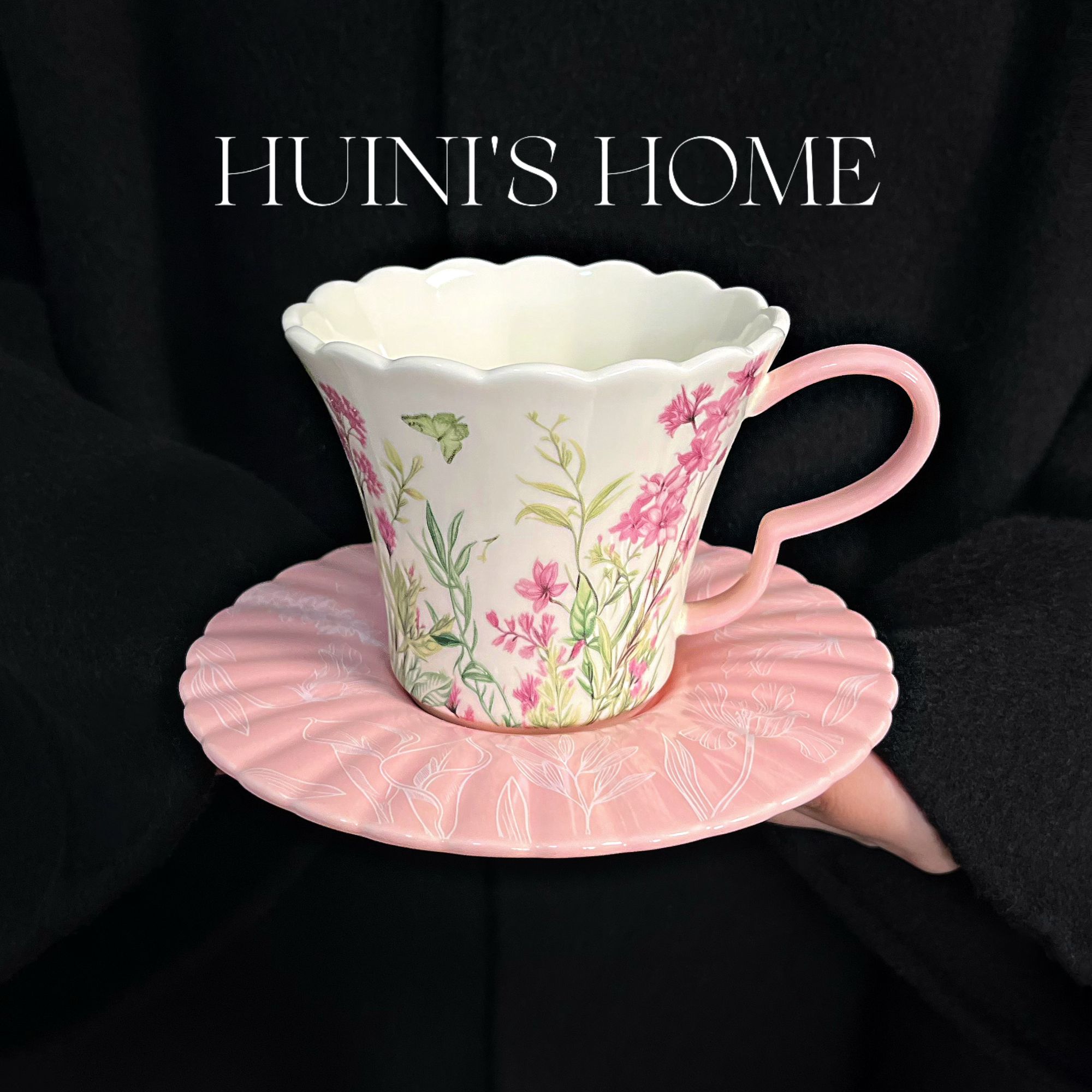 江南夏日粉陶瓷咖啡杯碟礼盒套装办公室高颜值女生送闺蜜生日礼物