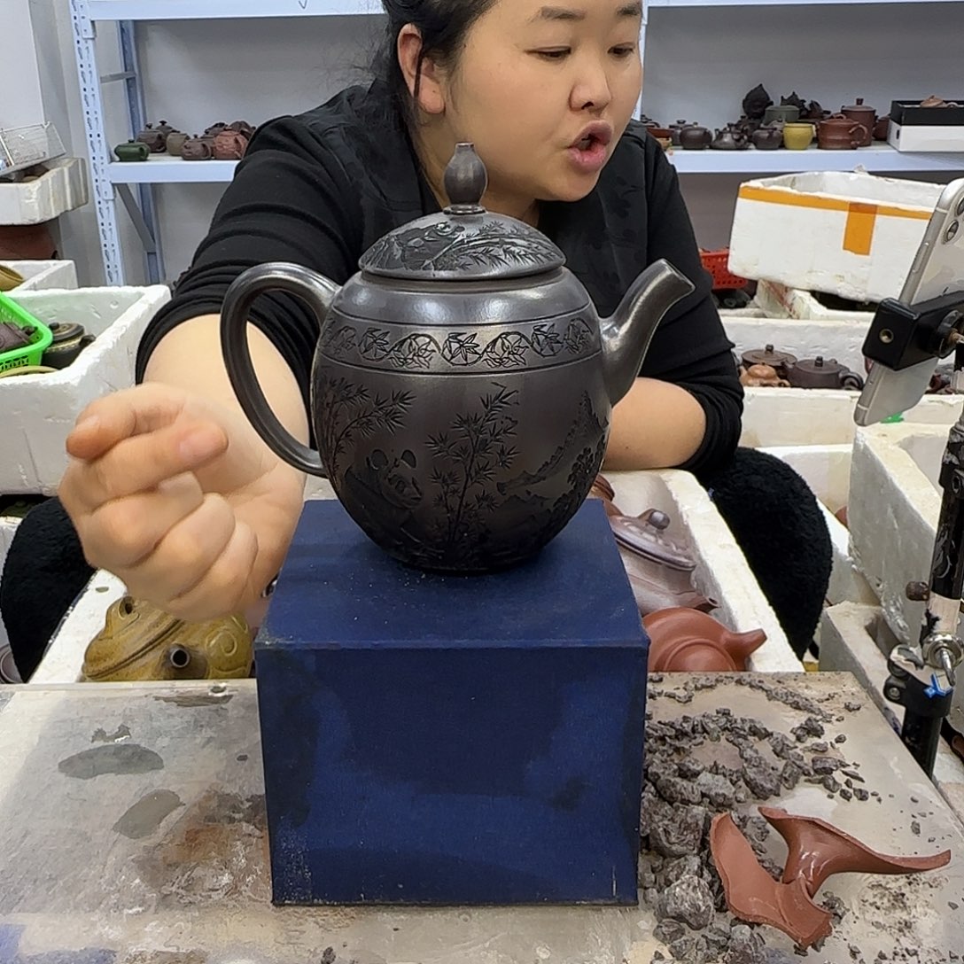 茶壶紫砂宜兴紫砂壶瑕疵处理