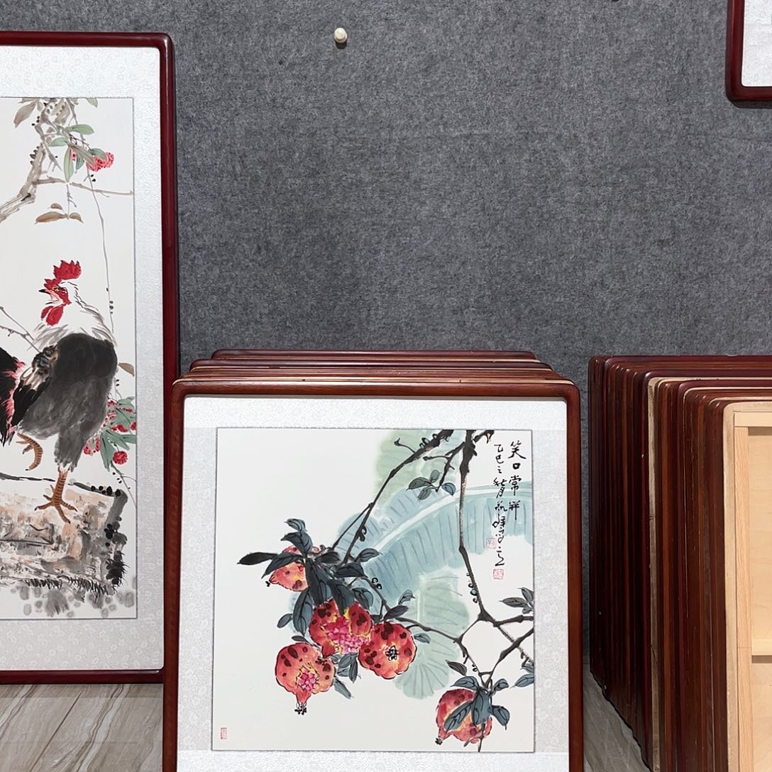 国画书画作品带框63×63