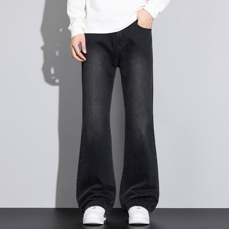 JCBE微喇男生牛仔裤渐变休闲直筒修身秋冬款美式高街潮流裤子男