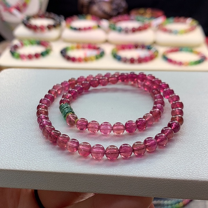 手链未镶嵌碧玺红色手串5.6mm