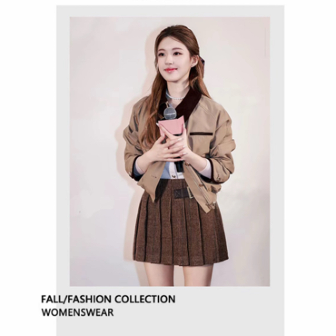 【现货】赵露思同款卡其色翻领夹克外套秋美式复古校园风套装S11209