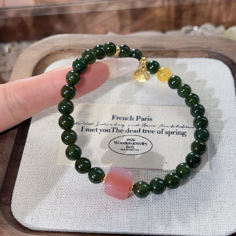 【绿绿子】碧yu手串原创设计天然水晶Z148