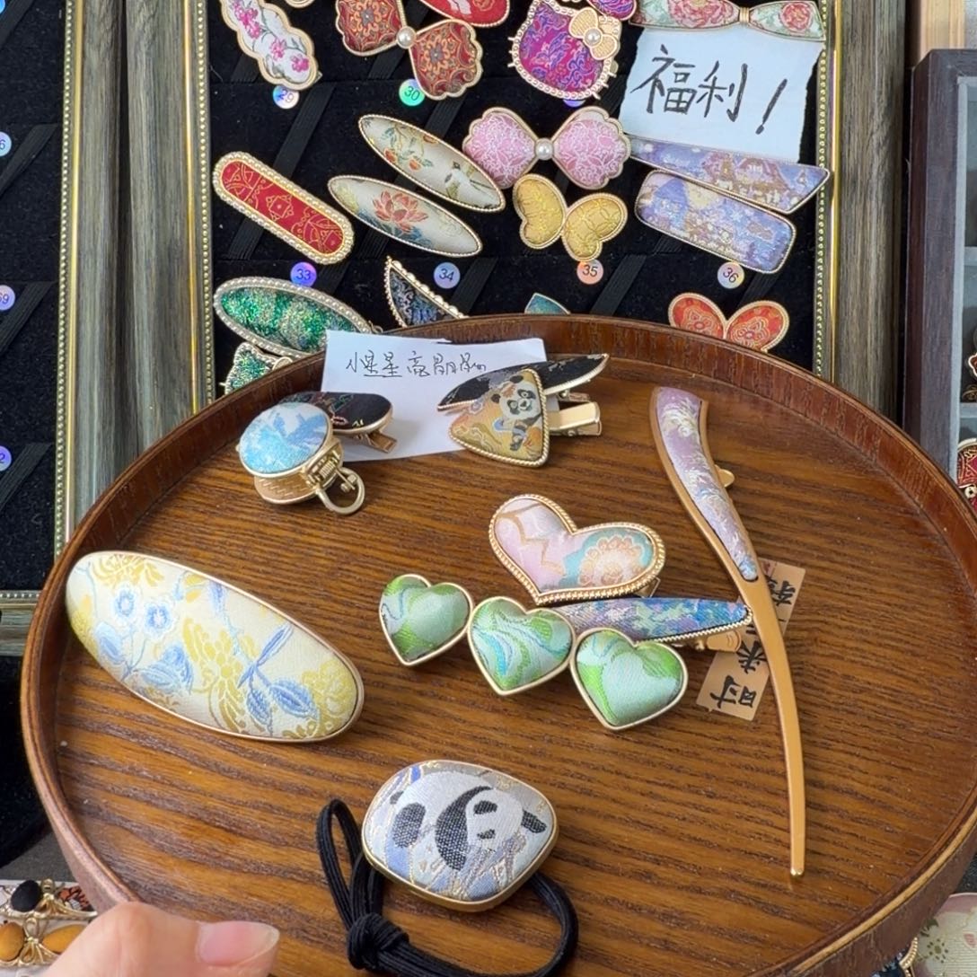 皮质铁合金宋锦手工发饰福利不退不换