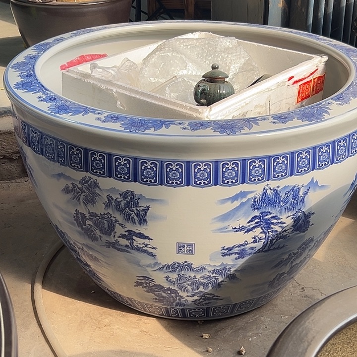 安***Y景德镇陶瓷鱼缸直径90厘米好60厘米