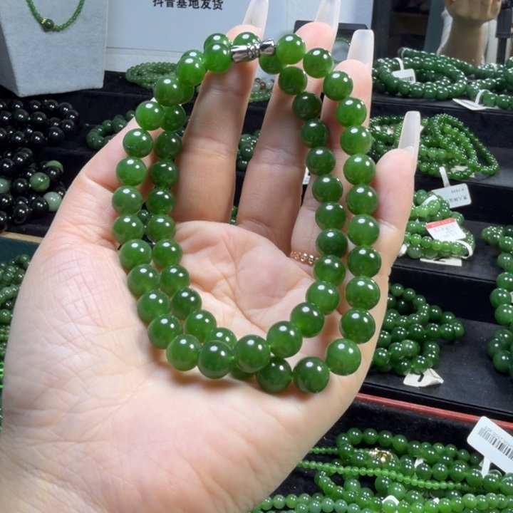 和田玉（碧玉）未镶嵌手链8