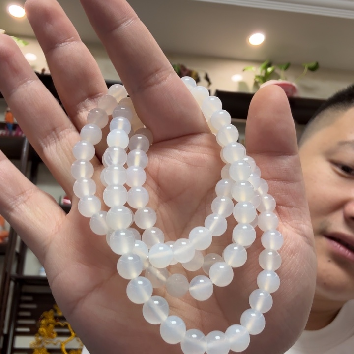 玛瑙/玉髓未镶嵌颈饰白月光项链