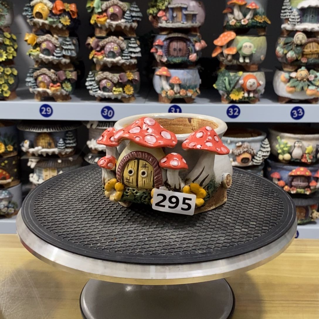 红陶躺****?白狐粗陶手捏花盆