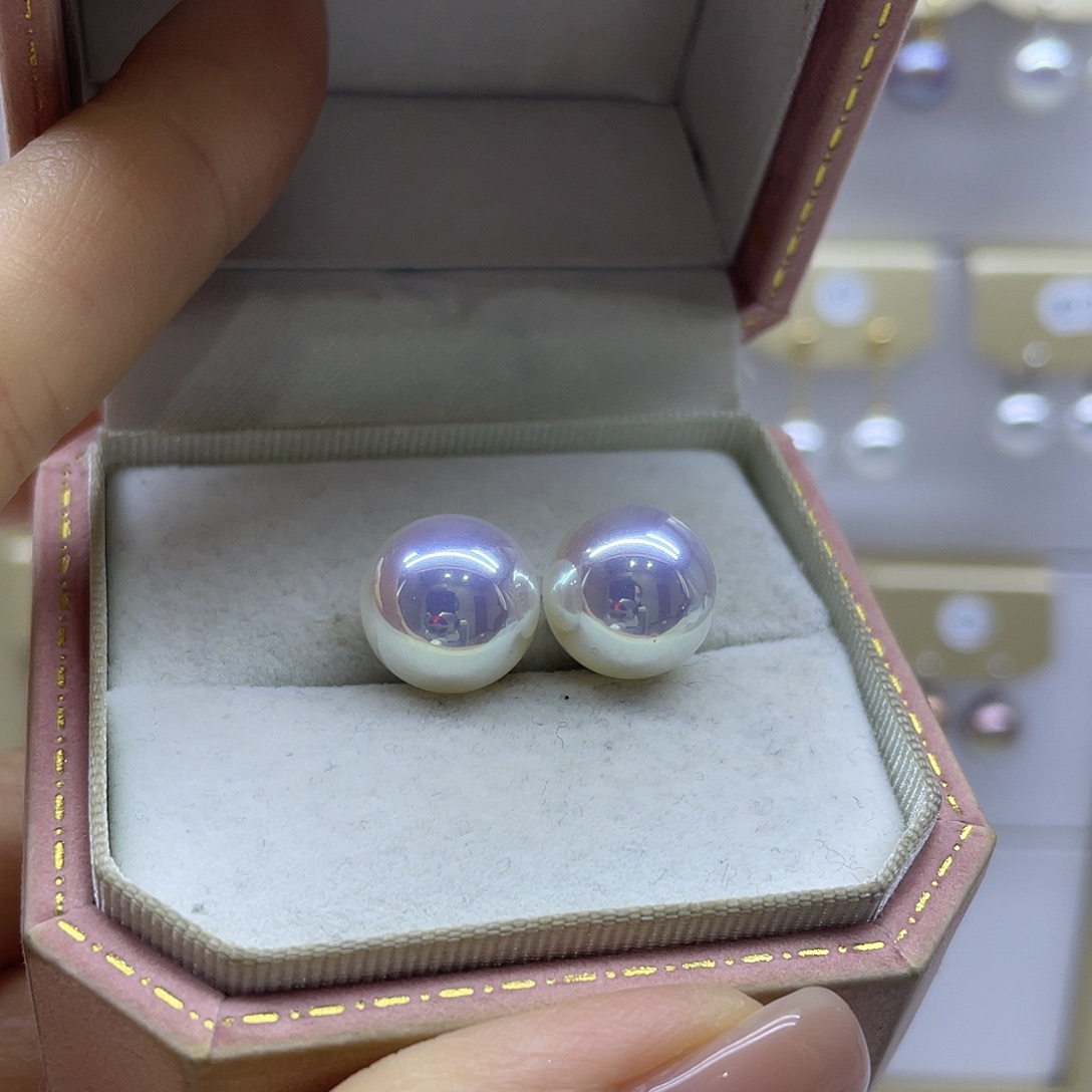 耳饰银S925镶嵌淡水珍珠