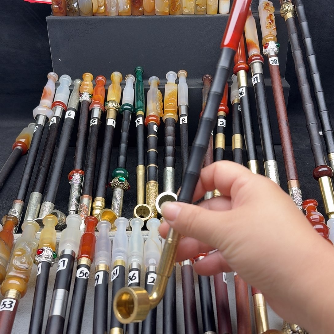 欣***荣旱烟袋28厘米玛瑙嘴