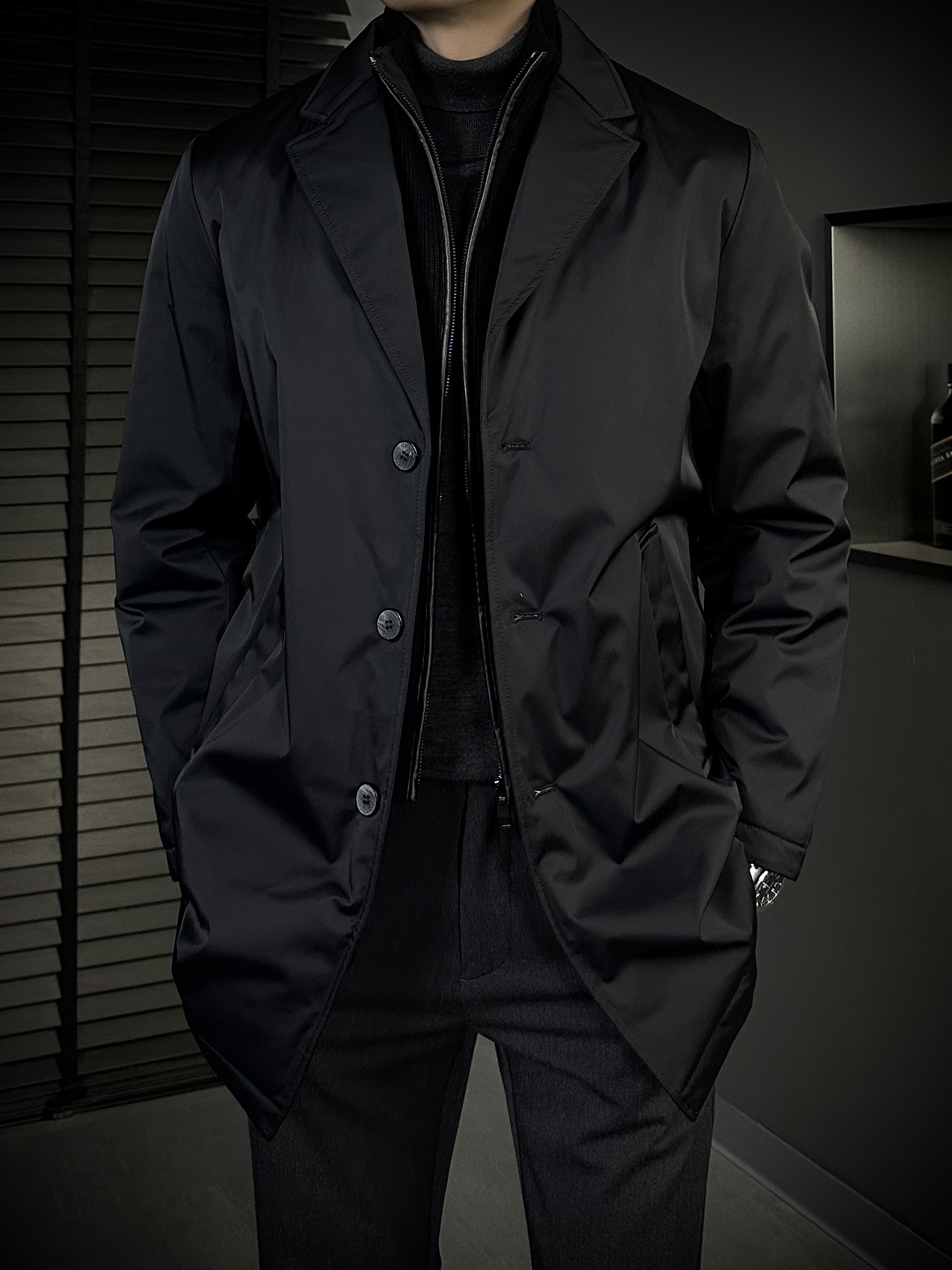 KING&GUCH【白鸭绒】秋冬季商务休闲时尚百搭假两件羽绒西服6503