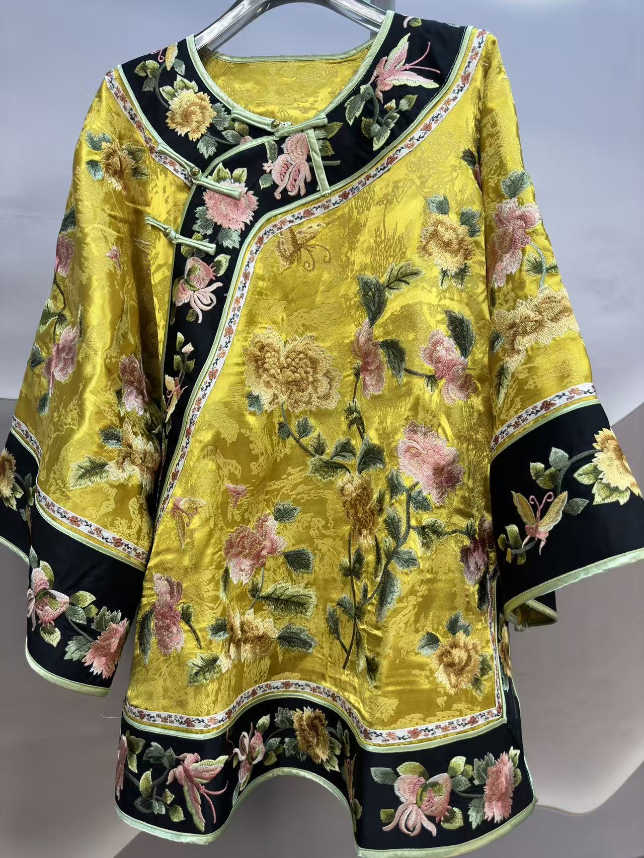 【牡丹】新中式国风重工刺绣圆领斜襟盘扣太太服上衣