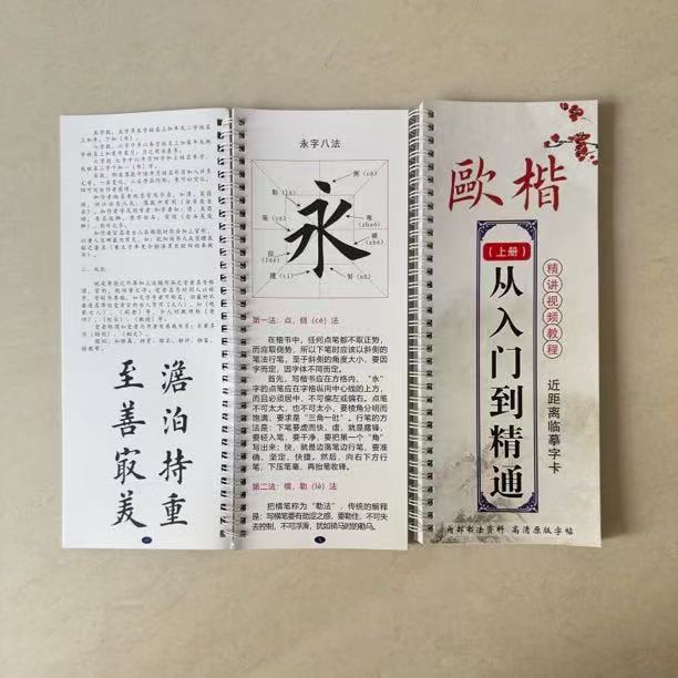 楷书入门基本笔画临摹字帖高清版近距离临摹上册可带视频讲解