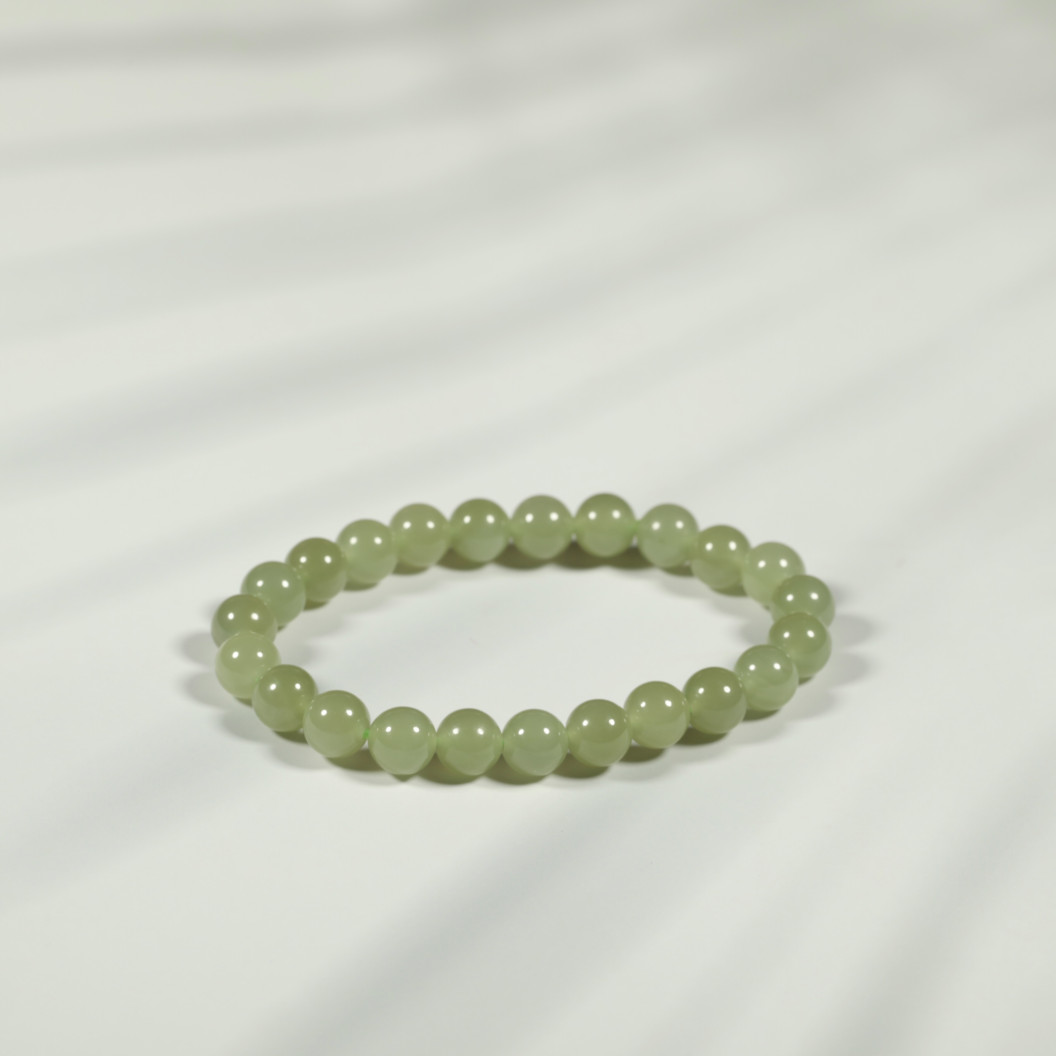 【简玉】8mm中晴葡萄肉手串精美百搭和田玉23颗妈妈女士素圈玉手串