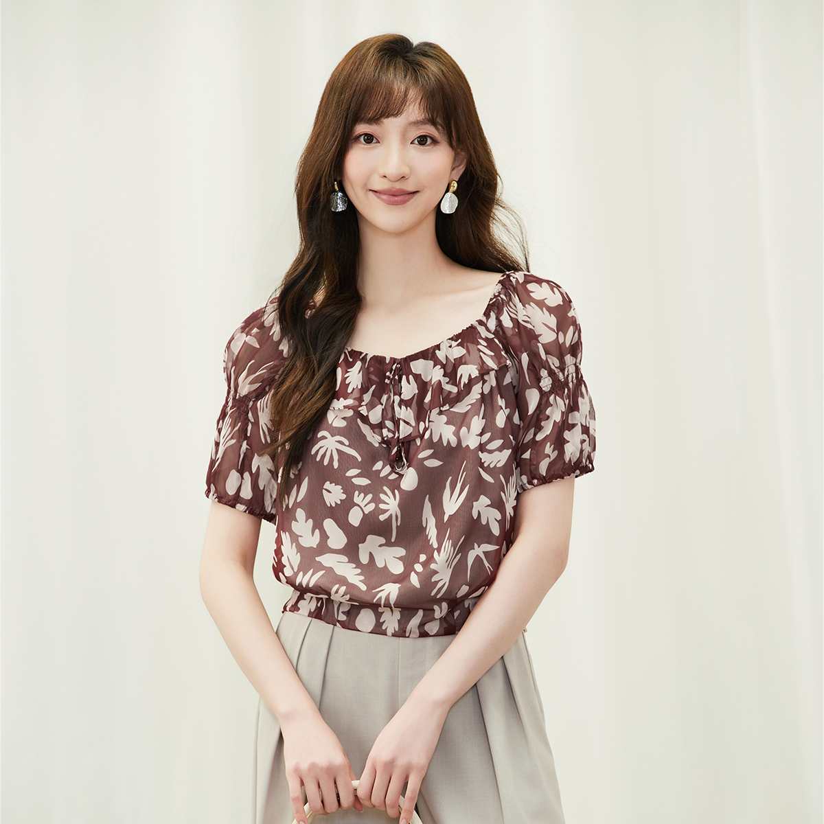 【柠檬专属】佳人苑雪纺衫女夏季新款J422047