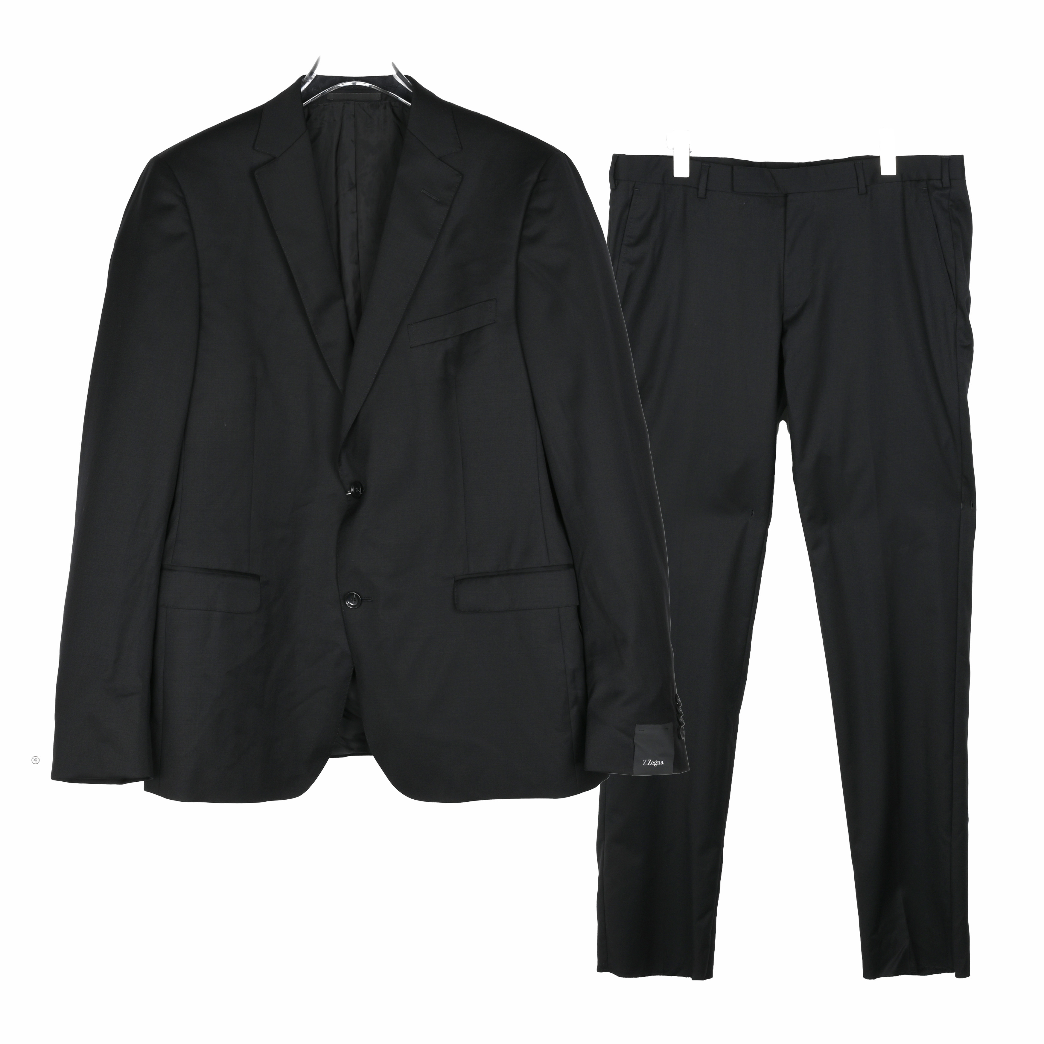 杰尼亚Z ZEGNA 男士商务正装黑色羊毛西服套装 8MX500281CGN