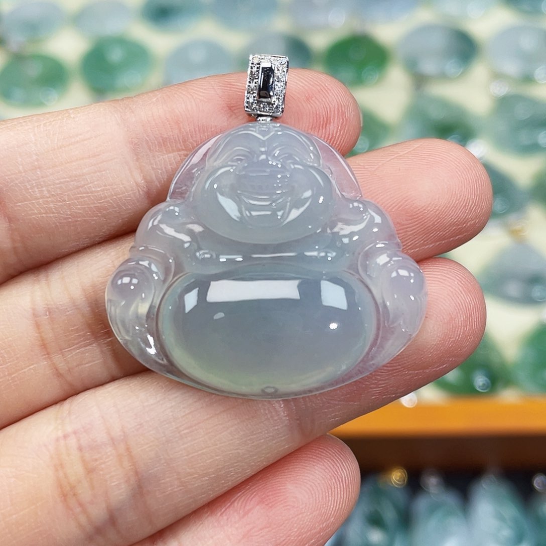 翡翠颈饰18K金镶嵌吊坠