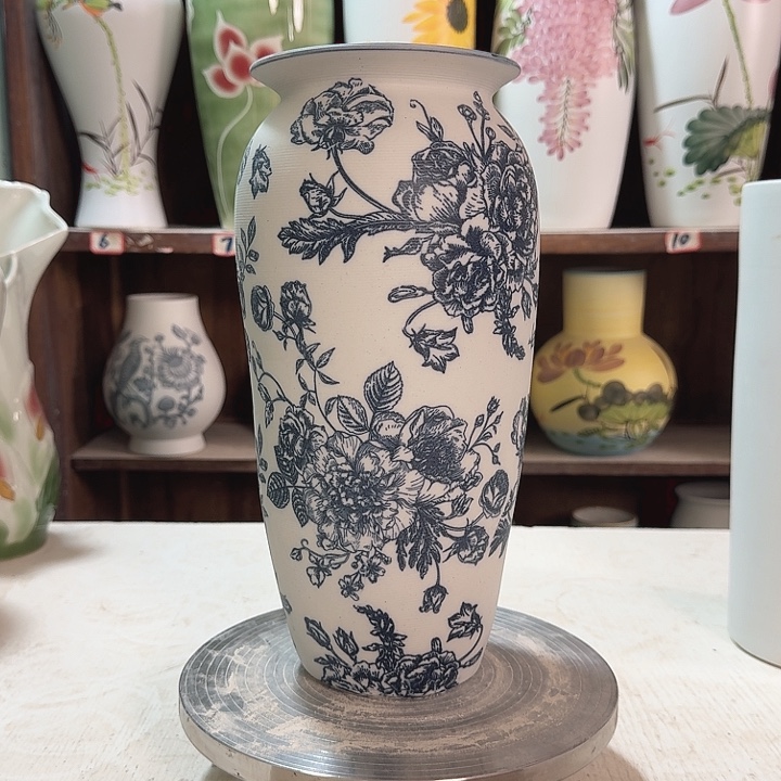 陶高32复古牡丹陶瓷