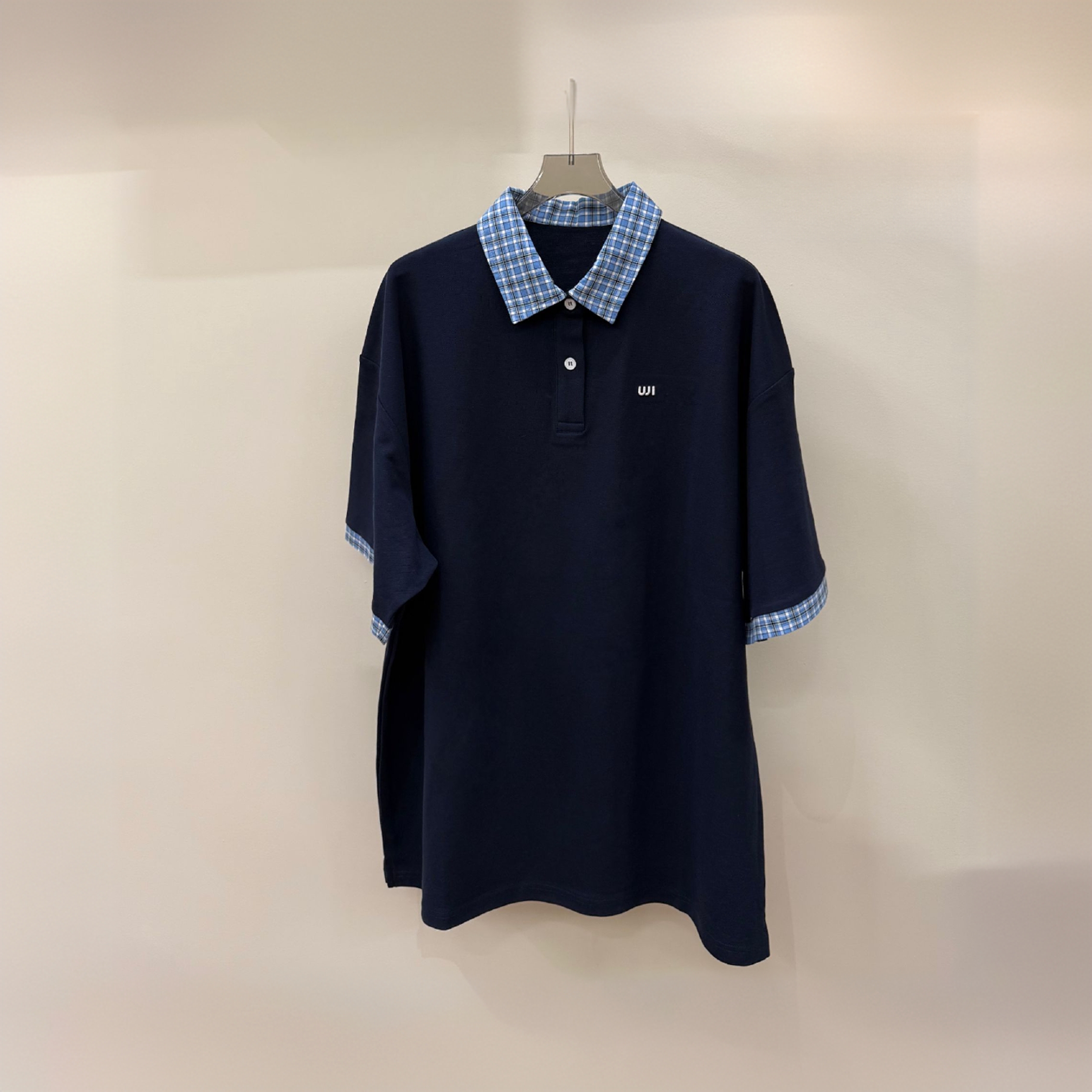 宽松【M字母撞色领polo短袖】男女同款D28159