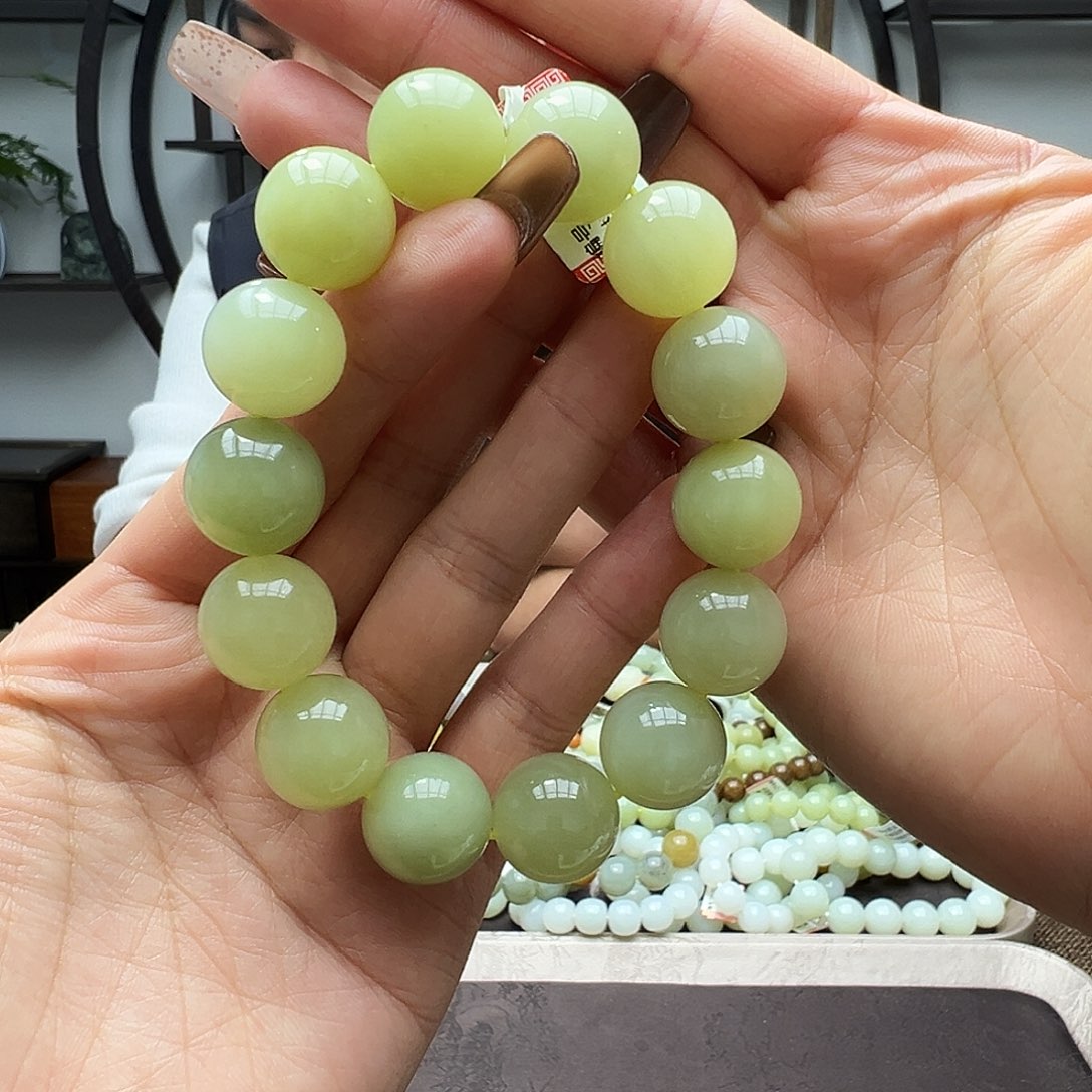 和田玉未镶嵌手链16黄口