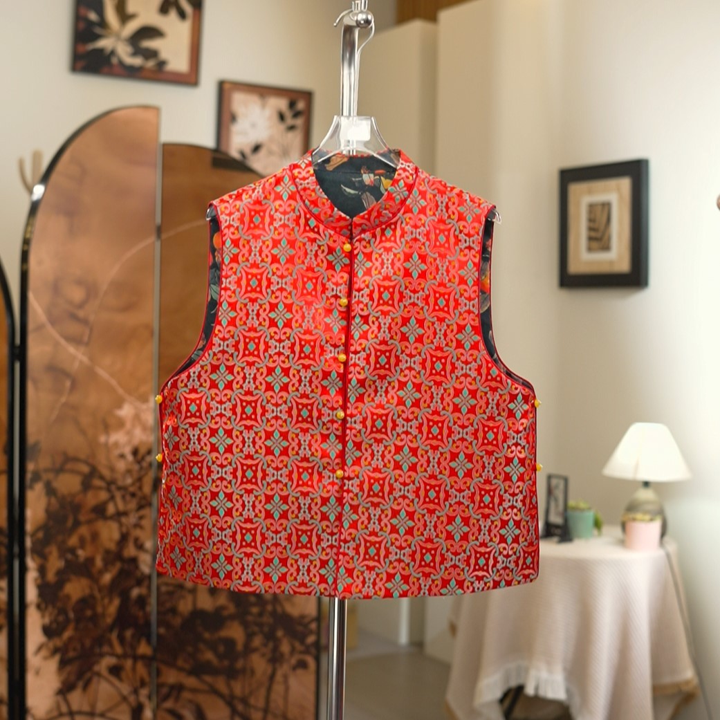 【万事如意-四季款】轻奢新中式国风百搭四季新款双面双穿马甲