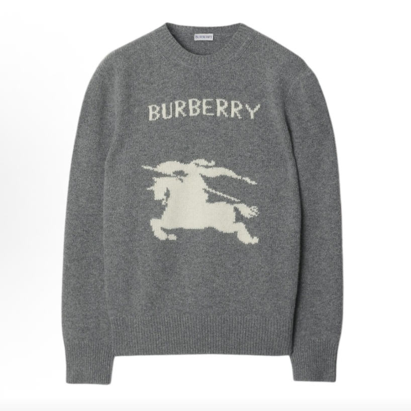 未使用 BURBERRY/博柏利 巴黎奢品Burberry 马术骑士图案长袖毛衣