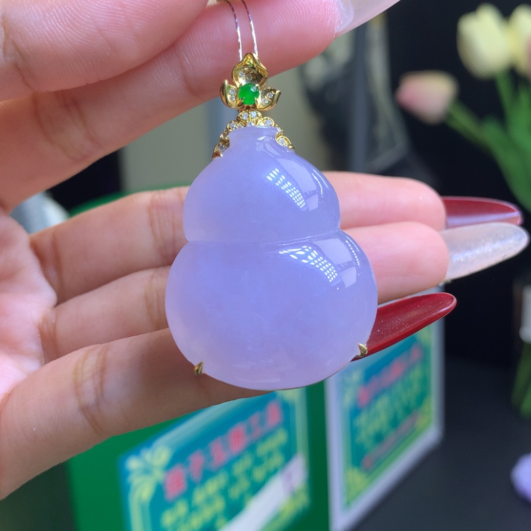 翡翠颈饰18K金镶嵌天然