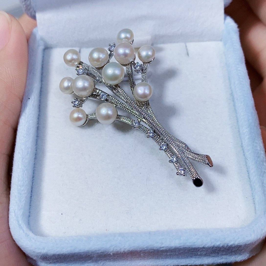 淡水珍珠特价珠宝公司正版胸针拍二发一未镶嵌?**?