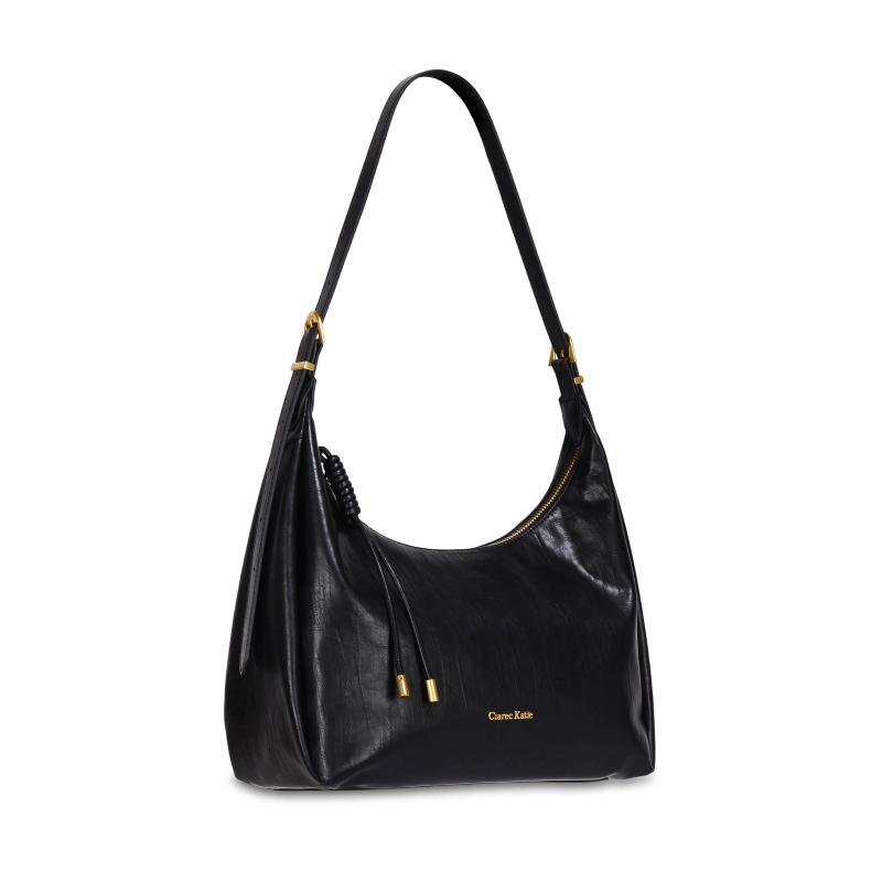 【C&R】潮流单肩斜挎月牙包GQ-9043-黑色31x13x20cm