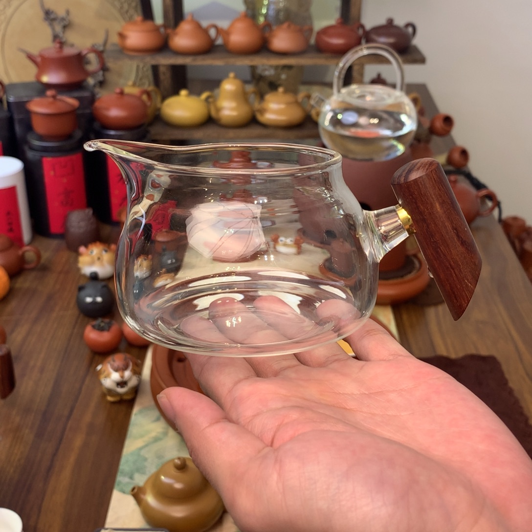 高端玻璃公道杯扁款