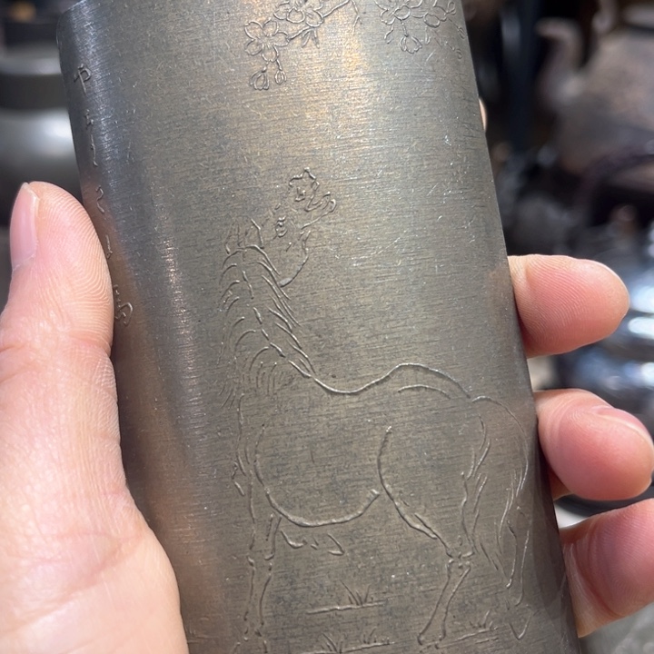 蜜安罐瓷香炉锡茶则